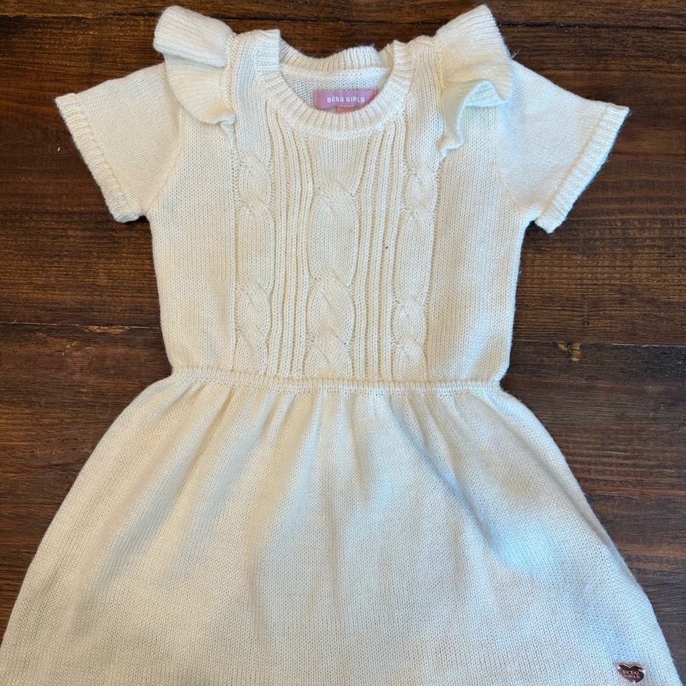 BCBG Elegant Cream Knit Dress for Kids